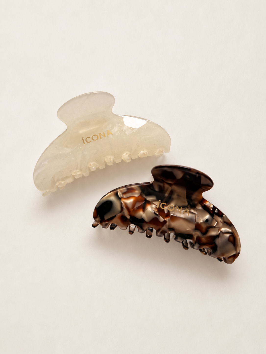 The Signature Claw in Pearl to Blush and Espresso Tortoise