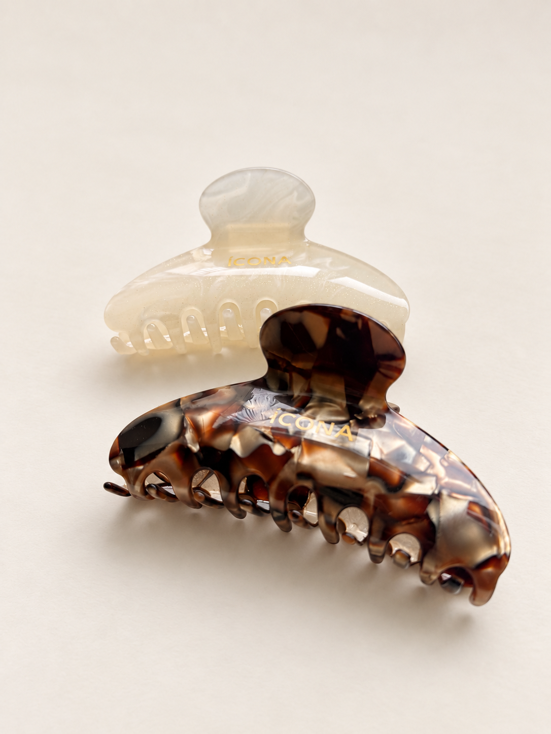 The Signature Claw in Pearl to Blush and Espresso Tortoise
