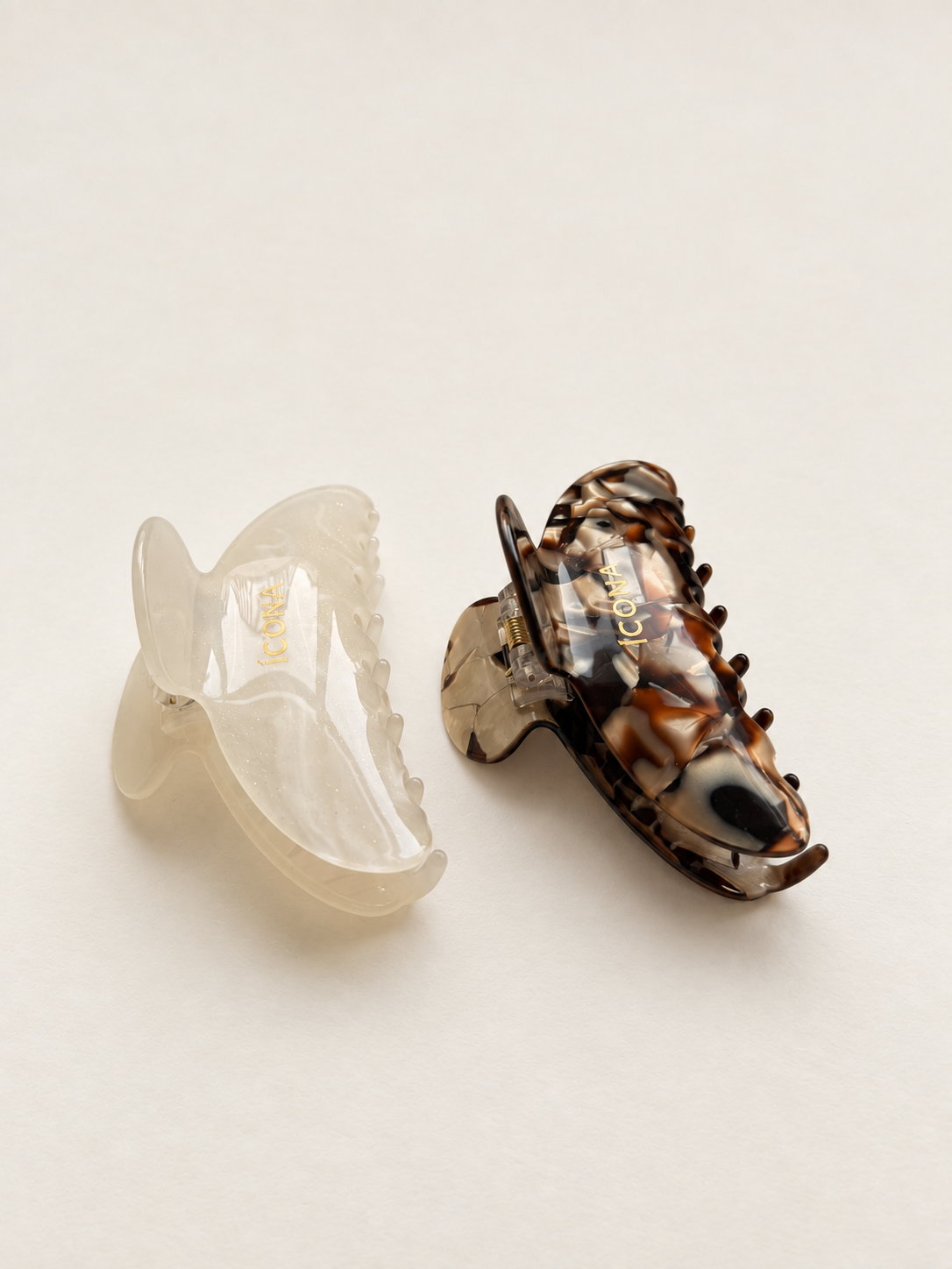 The Signature Claw in Pearl to Blush and Espresso Tortoise