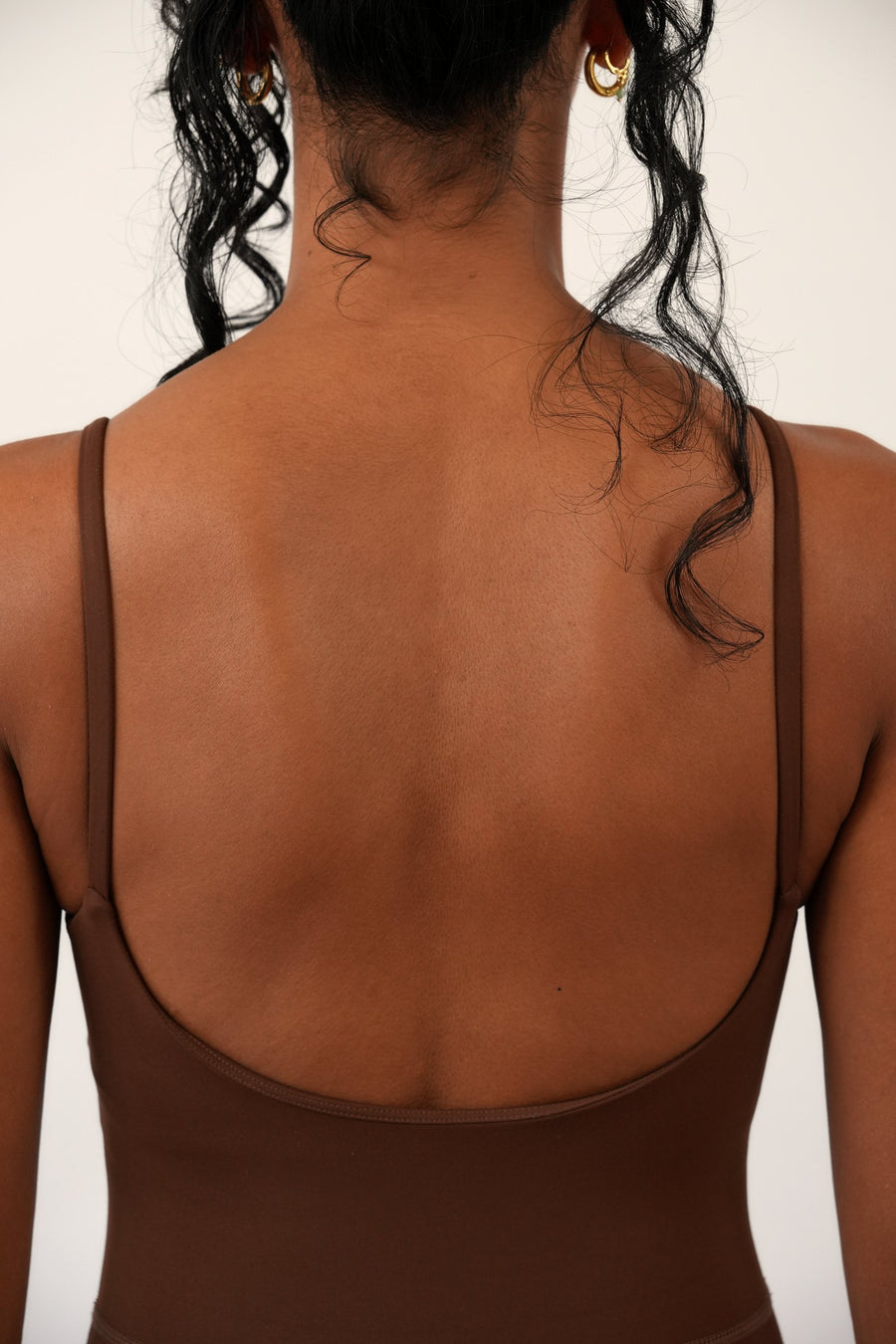 The Signature One Piece in Brown, back view